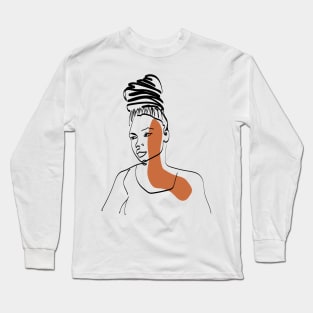 Black girl outline Long Sleeve T-Shirt